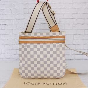 Louis Vuitton Pochette Bosphore Damier Azur Crossbody & Shoulder Bag Purse White